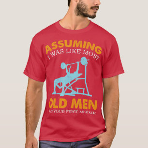 T-shirt Vieux Homme Poids Lifting Pour Les Personnes Forte