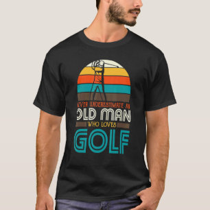 T-shirt Vieux Homme Qui Aime La Balle De Golf Golfeur Amus