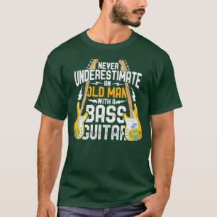 T-shirt Vieux Musicien Retraite Basse Guitare Baid