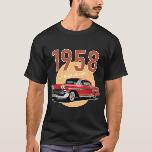 T-shirt Vieux véhicule Chevrolet Impala 1958 (Devant)