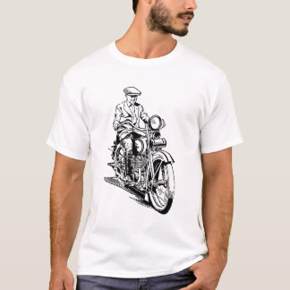 T-shirt Vieux vintage de l'école moto Rider Graphisme