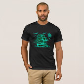 T-shirt Vieux voilier avec graphisme vert (Devant entier)
