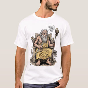 T-shirt Vieux Zeus Dieu Fatigué Fardeau de l'Éternité