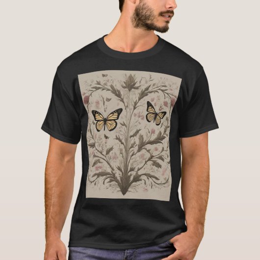 T-shirt Vignes et papillons rêvés (Devant)
