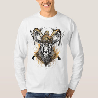 T-shirt Viking Battle Goat Grunge Style
