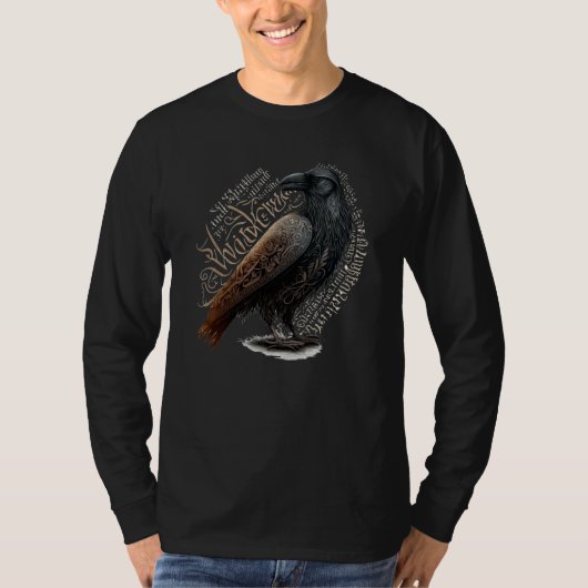 T-shirt Viking Raven Norse Warrior Crow Vikings Style (Devant)