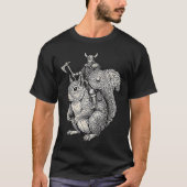 T-shirt Viking Riding Squirrel Funny Warrior Art (Devant)