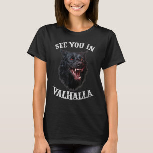 T-shirt Viking Runes Wolf Norse Mythologie À Valha