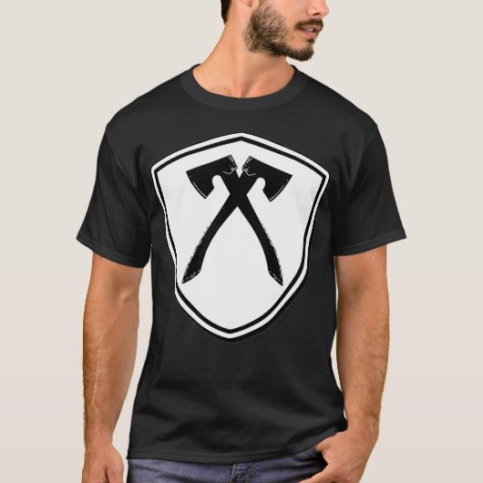 T-shirt Viking Shield Ax Jeu de graphique Vintage (Devant)