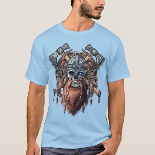 T-shirt Viking Warrior Skull (Devant)