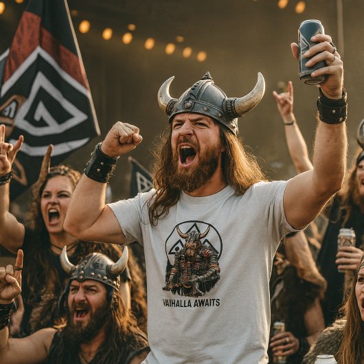 T-shirt Viking Warrior Valhalla Awaits Valknut Graphic