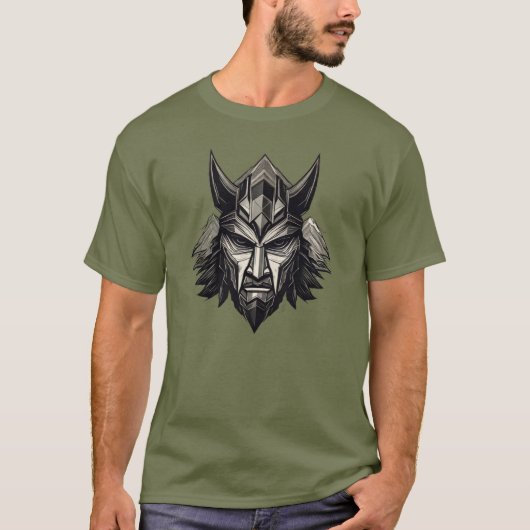 T-shirt Viking Wolf Warrior – Luxury Nordic Mask Design T- (Devant)