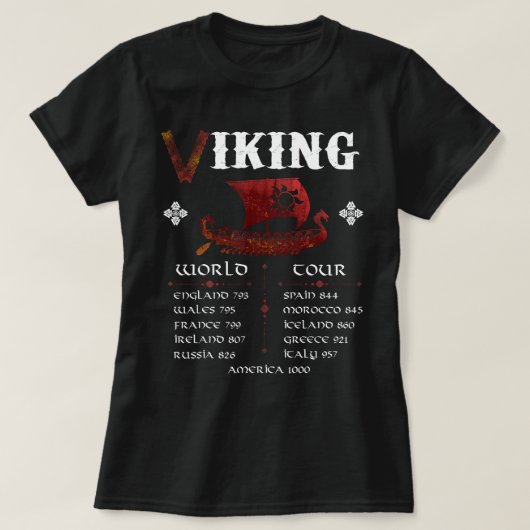 T-shirt Viking World Tour Viking Ship (Design devant)
