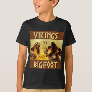 T-shirt VIKINGS contre BIGFOOT - imaginaire drôle Mashup