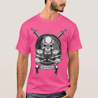 T-shirt Vikings Skull Shieldmaiden avec axes Victory ou Va