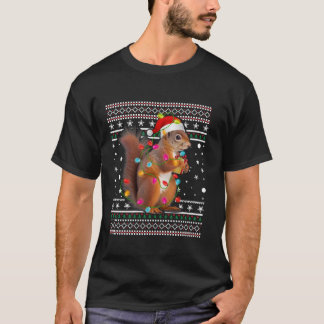 T-shirt Vilain drôle Joyeux Noël écureuil flocon Sant