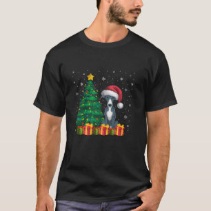 T-shirt Vilain Italien Greyhhop Santa Hat lumières de Noël