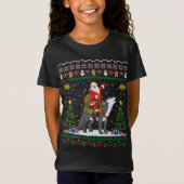 T-Shirt Vilain Loup Noël Cadeau Père Noël équitation Loup  (Devant)