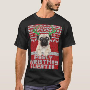 T-shirt Vilain Motif de Noël Mignonne Carlin Vilain Noël S