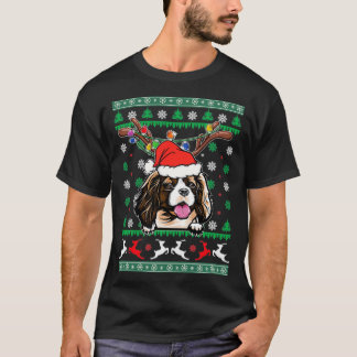 T-shirt Vilain Noël Cavalier Roi Charles Spaniel Reind