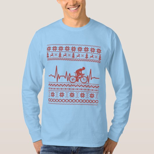 T-shirt Vilain pull Joyeux Noël à vélo (Devant)