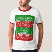 T-shirt Vilain pull motif sonnettes Joyeux fils Xmas (Devant)