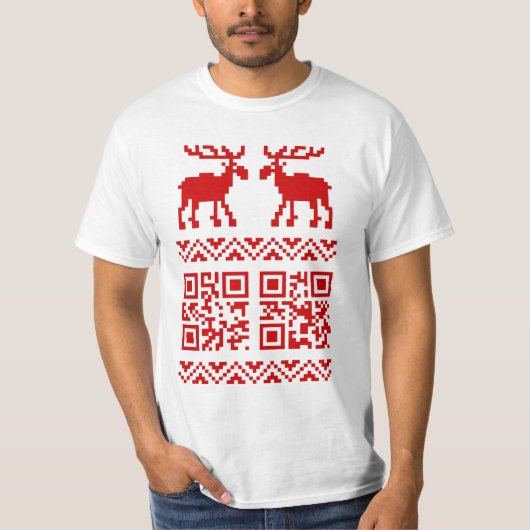 T-shirt Vilain Sweater QR Code Bonne année! (Devant)