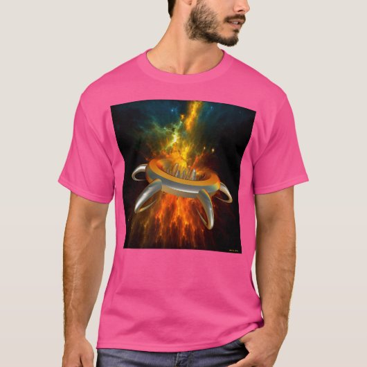 T-shirt Ville Alien dans l'espace (Devant)