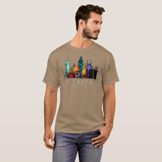 T-shirt Ville d'Atlanta GA Watercolor (Devant entier)
