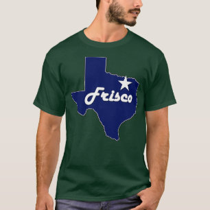 T-shirt Ville de Frisco Texas Lone State Map Navy Blue