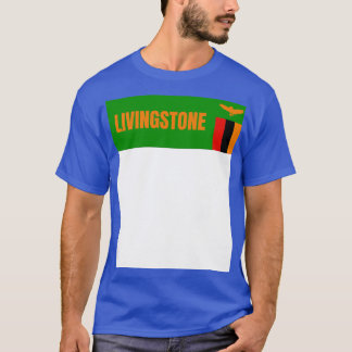 T-shirt Ville de Livingstone dans le drapeau zambien