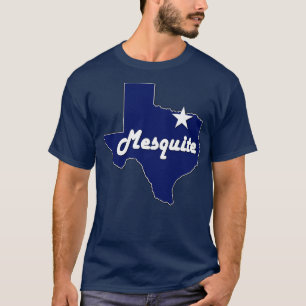 T-shirt Ville de Mesquite Texas Lone State Map Marine Blue