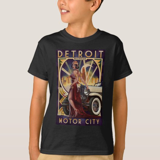 T-shirt Ville de moteur de Detroit, Michigan | (Devant)