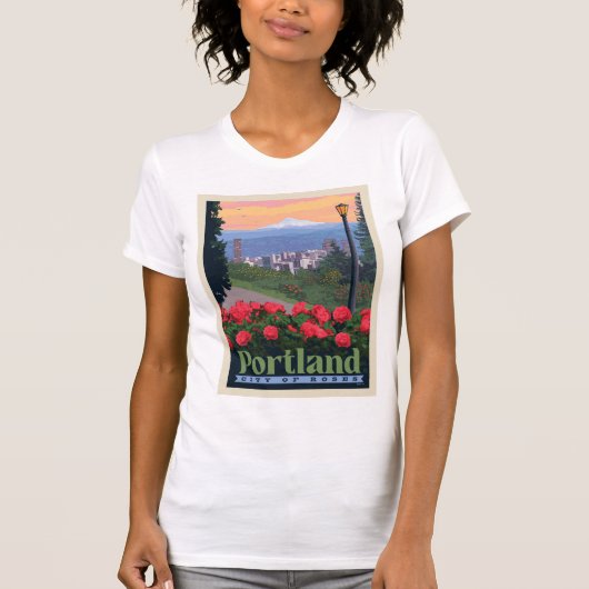 T-shirt Ville de Rose | Portland, Oregon (Devant)