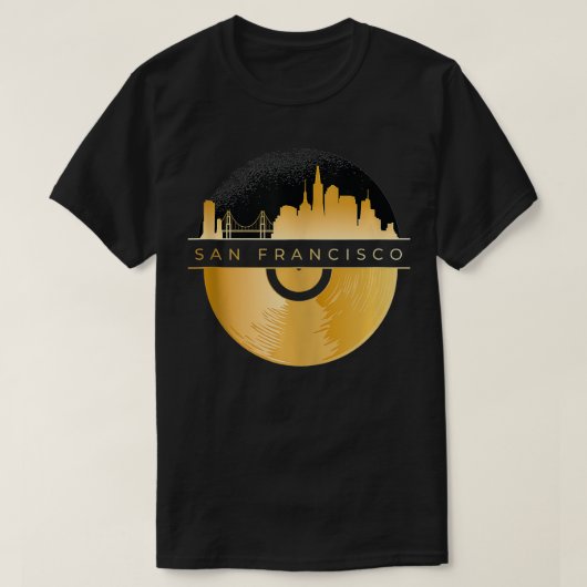 T-shirt Ville de San Francisco avec San Francisco Skyline (Design devant)