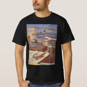 T-shirt Ville de science-fiction vintage, Steam Punk victo