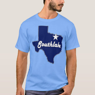T-shirt Ville de Southlake Texas Lone State Map Marine Blu