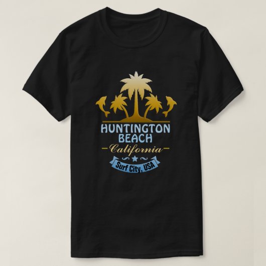 T-shirt Ville de surf de Huntington Beach, CA (Design devant)