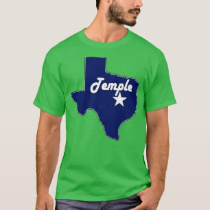 T-shirt Ville de Temple Texas Lone State Map Navy Blue
