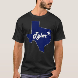 T-shirt Ville de Tyler Texas Lone State Map Marine Blue