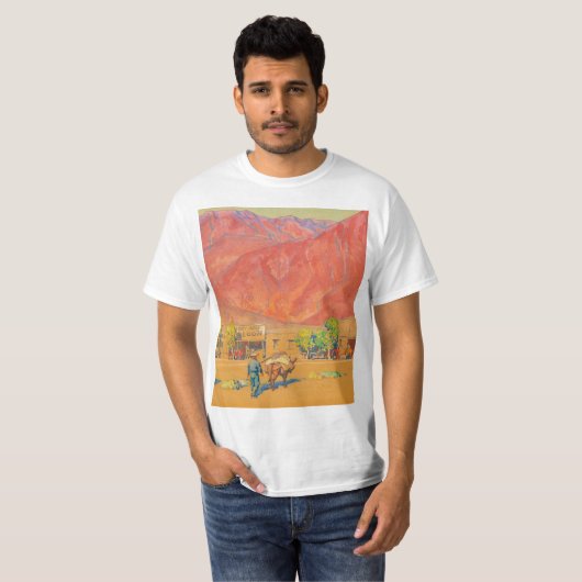 T-shirt Ville et falaises par Maynard Dixon (Devant entier)