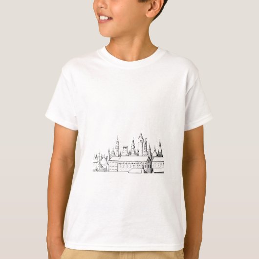 T-shirt ville fabuleuse . artwork . noir et blanc (Devant)