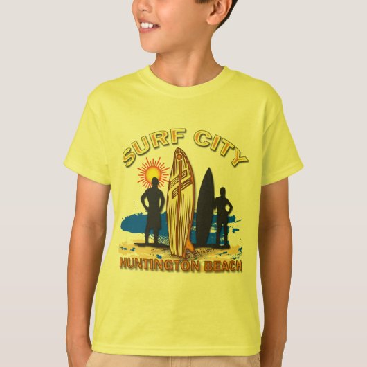T-SHIRT VILLE HUNTINGTON BEACH DE SURF (Devant)