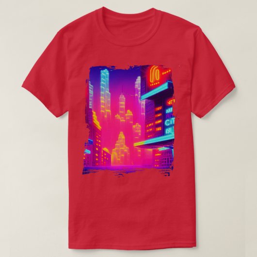 T-shirt Ville japonaise de Neon cool (Design devant)