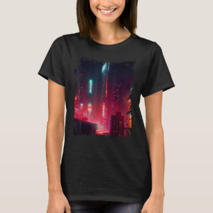 T-shirt Ville japonaise Vaporwave Tokyo Night Cityscape