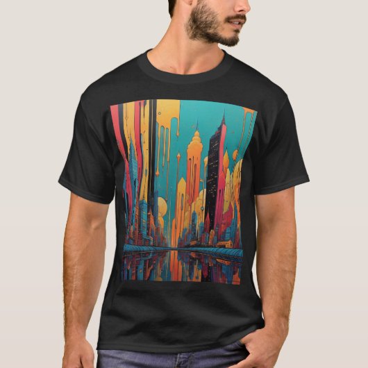 T-shirt Ville psychédélique (Devant)