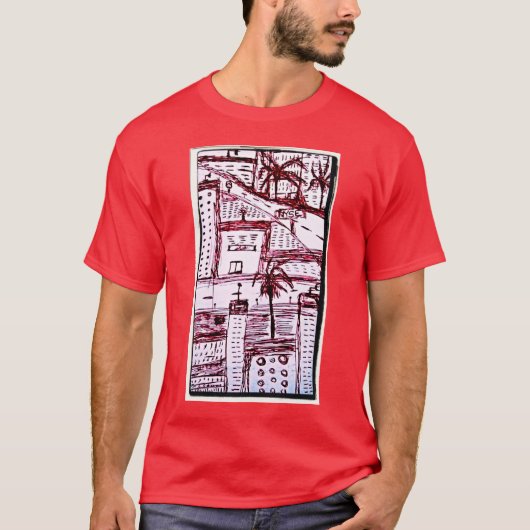 T-shirt ville rouge (Devant)