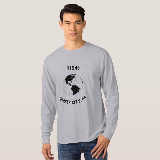 T-shirt Ville State Code Zip Globe World Map (Devant entier)