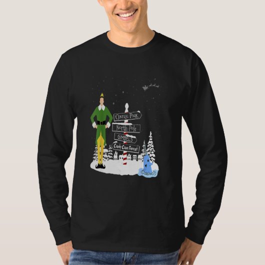 T-shirt Villes Elf de Noël Vacances Père Noël Buddy Snow (Devant)