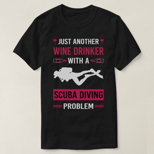 T-shirt Vin Boisson Plongée Plongée Plongée Plongée (Design devant)